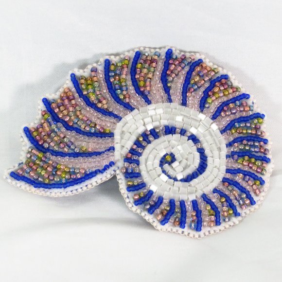 Opalescent Seashell barrette handmade main image 7